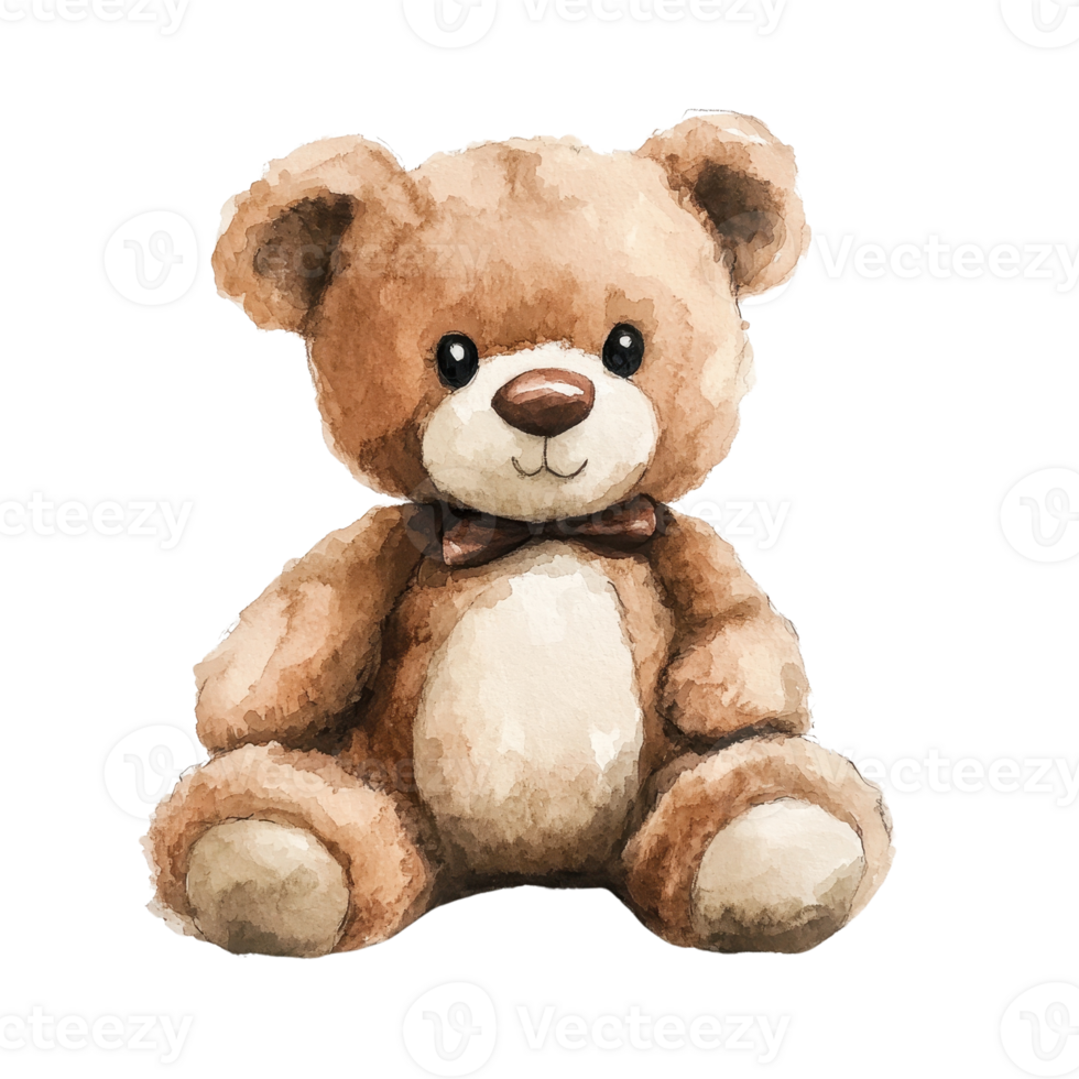 A cute teddy bear plush toy with a friendly expression, perfect for children's rooms. png