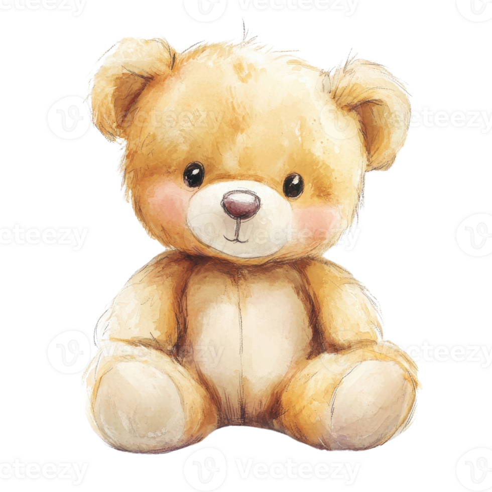 A cute, fluffy teddy bear with soft fur and a cheerful expression, perfect for children. png