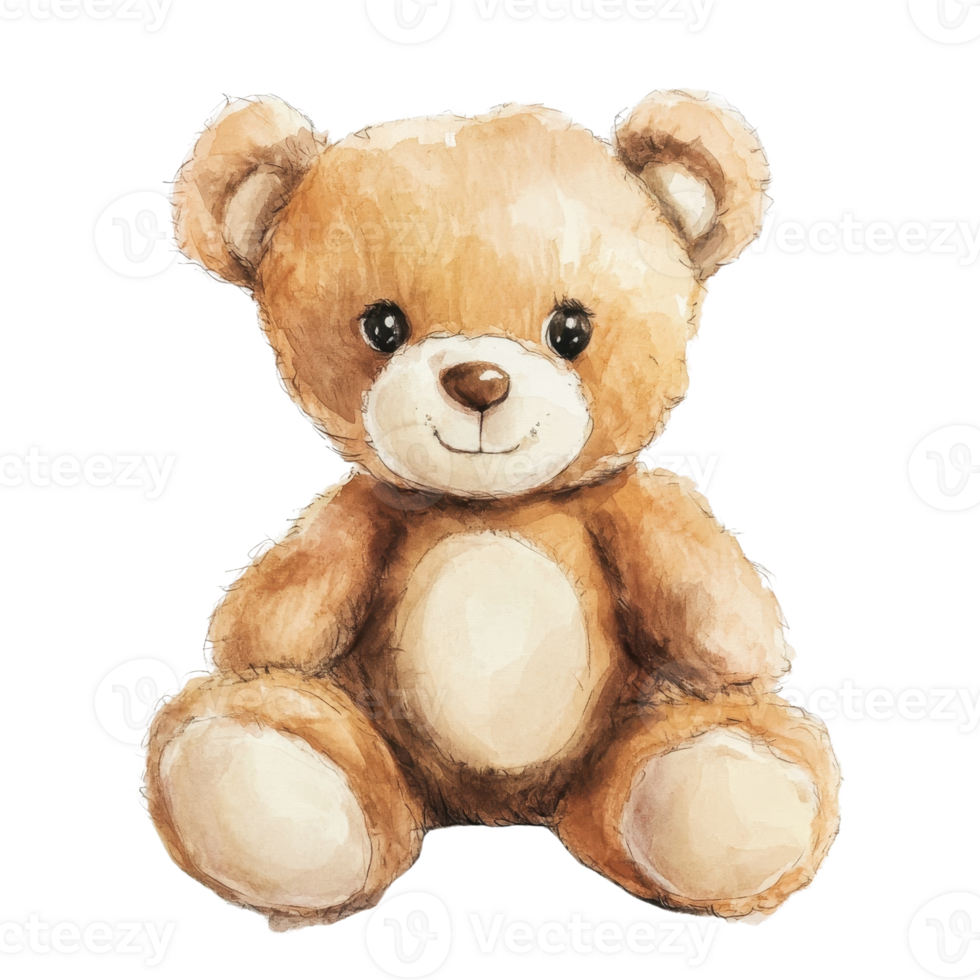 A cute teddy bear illustration, perfect for children's decor and playful themes. png