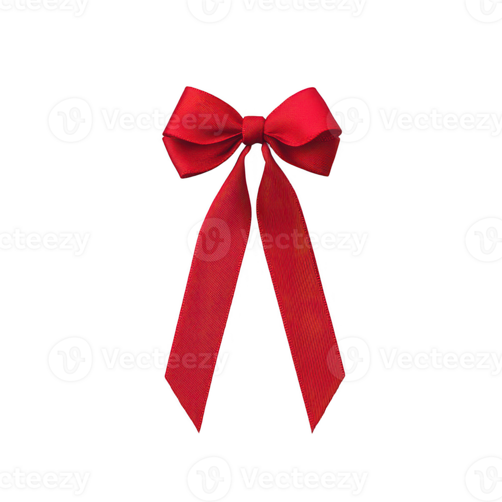 A vibrant red bow with flowing ribbons, perfect for decoration and gift wrapping. png