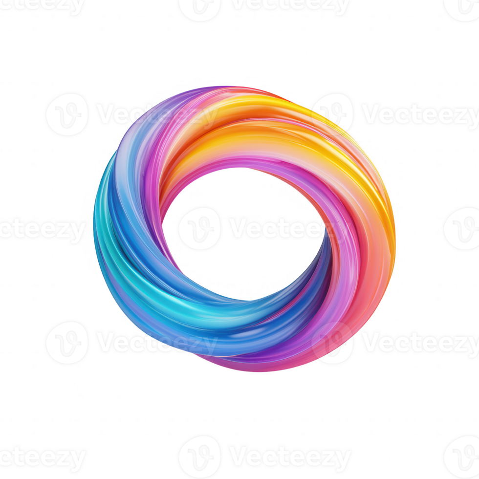 A vibrant, swirling abstract design showcasing colorful gradients in motion. png