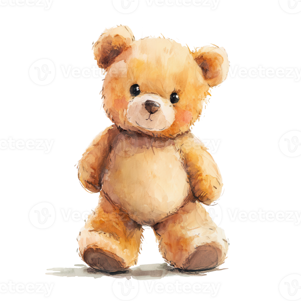 Cute, fluffy teddy bear perfect for children's rooms and playful settings. png