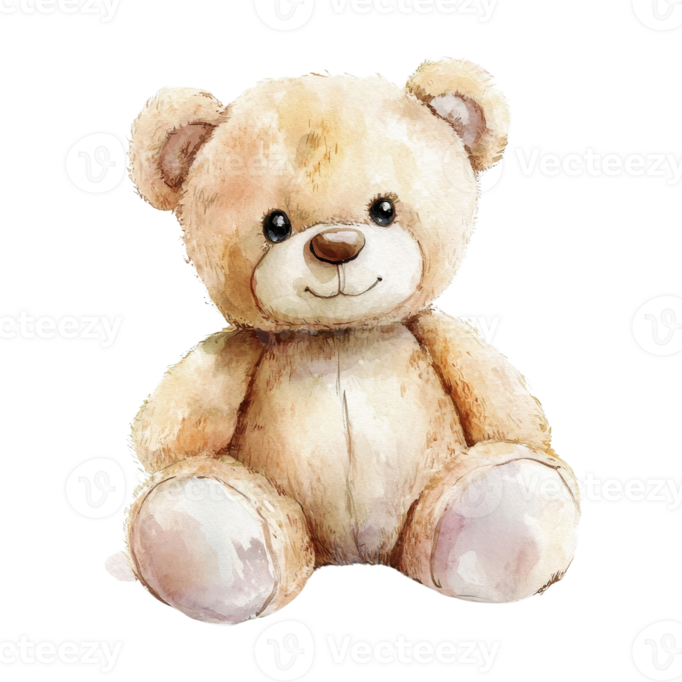 Cute teddy bear illustration, perfect for children's decor and playful themes. png