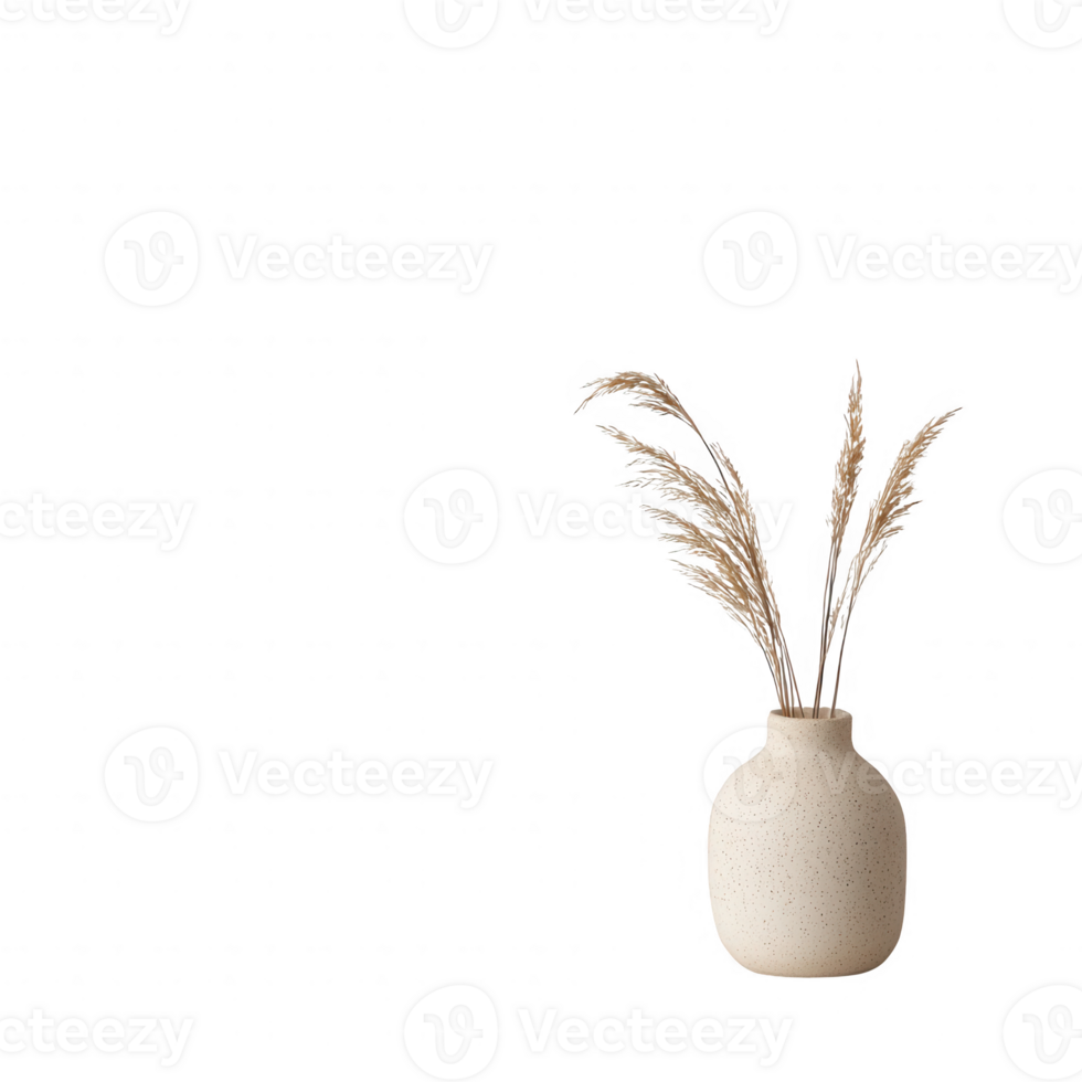 Elegant vase with dried plants, perfect for home decor and minimalistic style. png