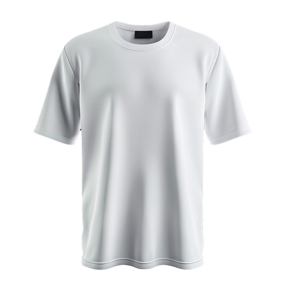 Simple White ShortSleeve Crew Neck TShirt Mockup on Gray Background png