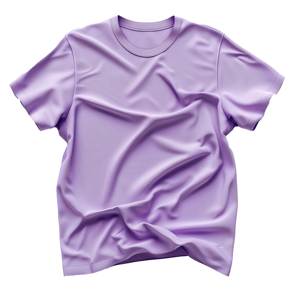 A Wrinkled Lavender Short Sleeve TShirt Mockup for Design Presentation png