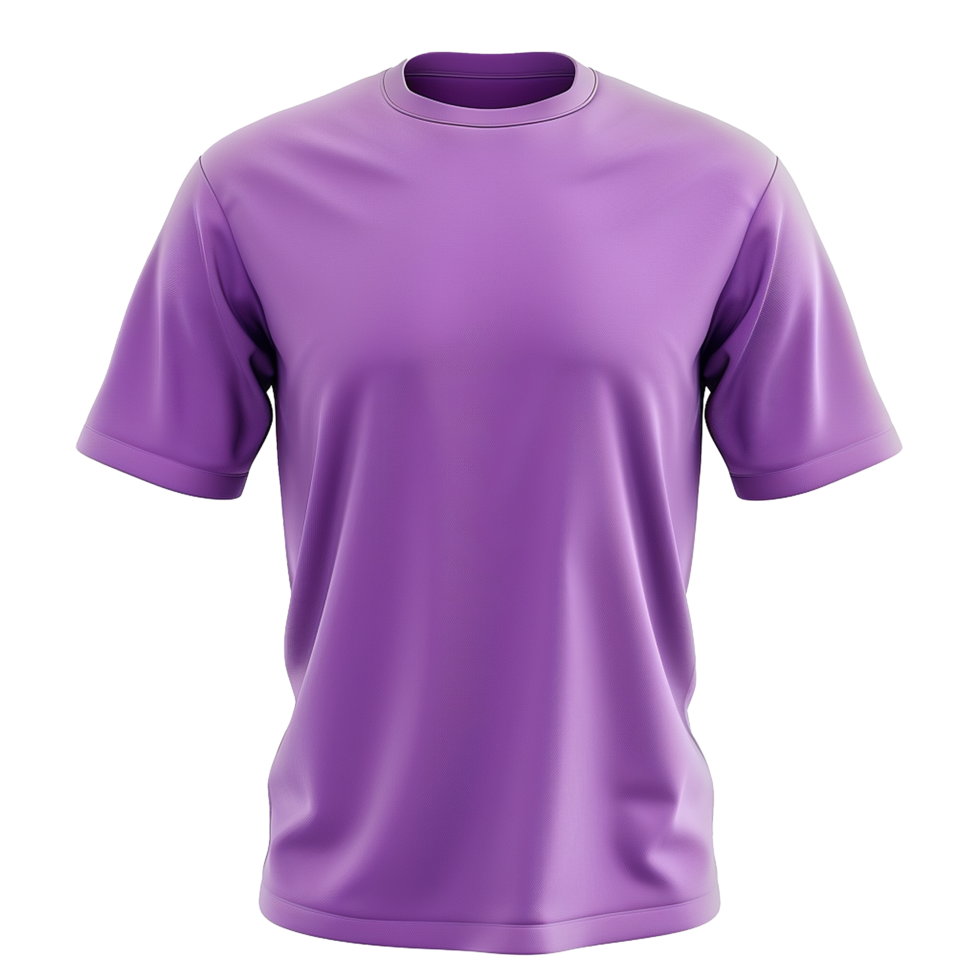 Purple Short Sleeve Crew Neck TShirt Mockup for Apparel Design and Branding png