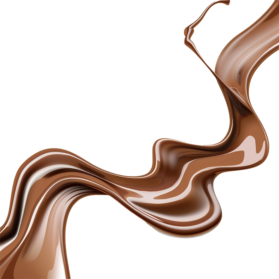 Melted Chocolate Flowing Abstract Design Brown Swirls png