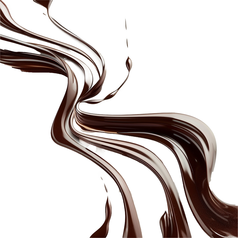 Swirling Chocolate Abstract Design Delicious Melted Brown Treat png