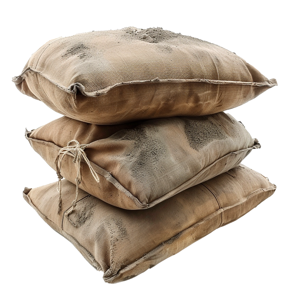 Stacked Dusty Beige Sandbags Rustic Texture png