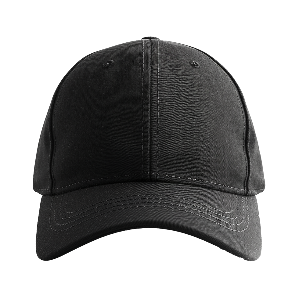 Black Baseball Cap Front View Plain Design png