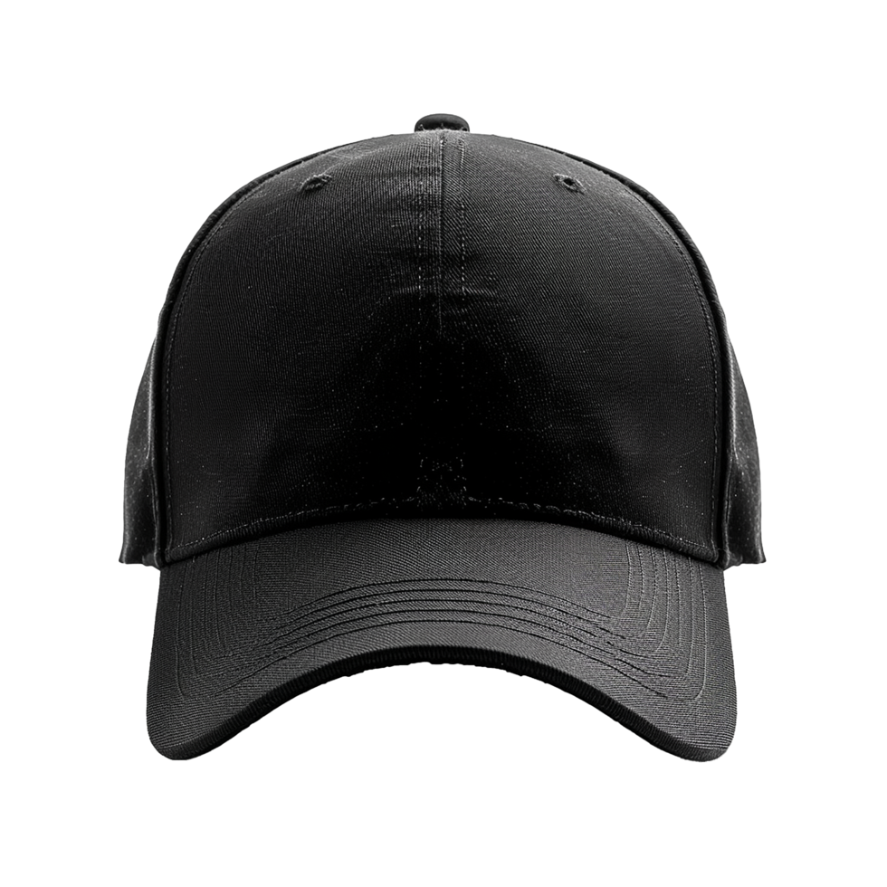 Black Baseball Cap Front View Blank Template png