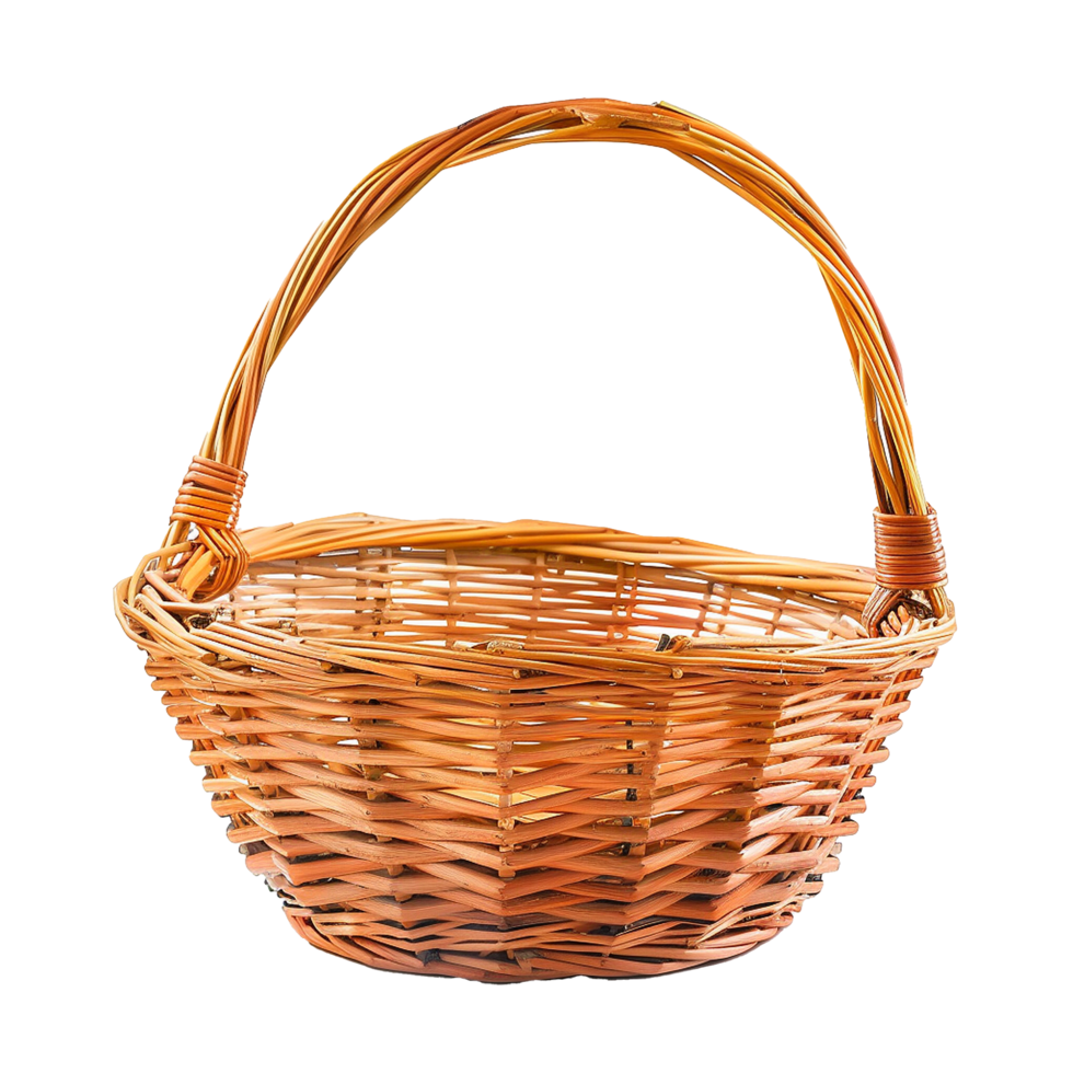 Wicker Basket Empty Gift Brown Rustic Handmade png