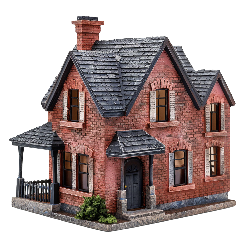 Brick House Model Home Miniature Building Architecture png