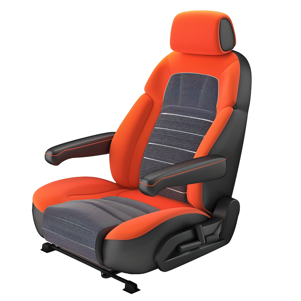 Modern Orange and Black Car Seat Design Comfort and Style png