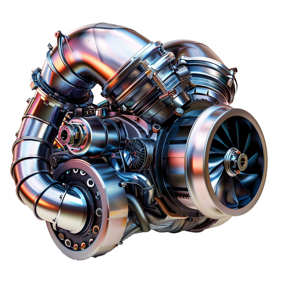 Futuristic Turbo Engine Design Powerful Turbine Technology png