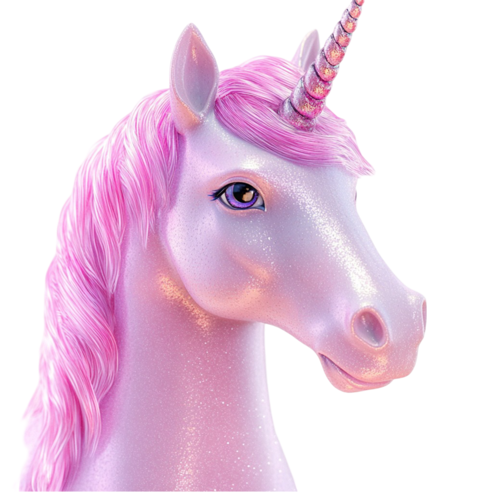 Pink Unicorn Head with Mystical Design png