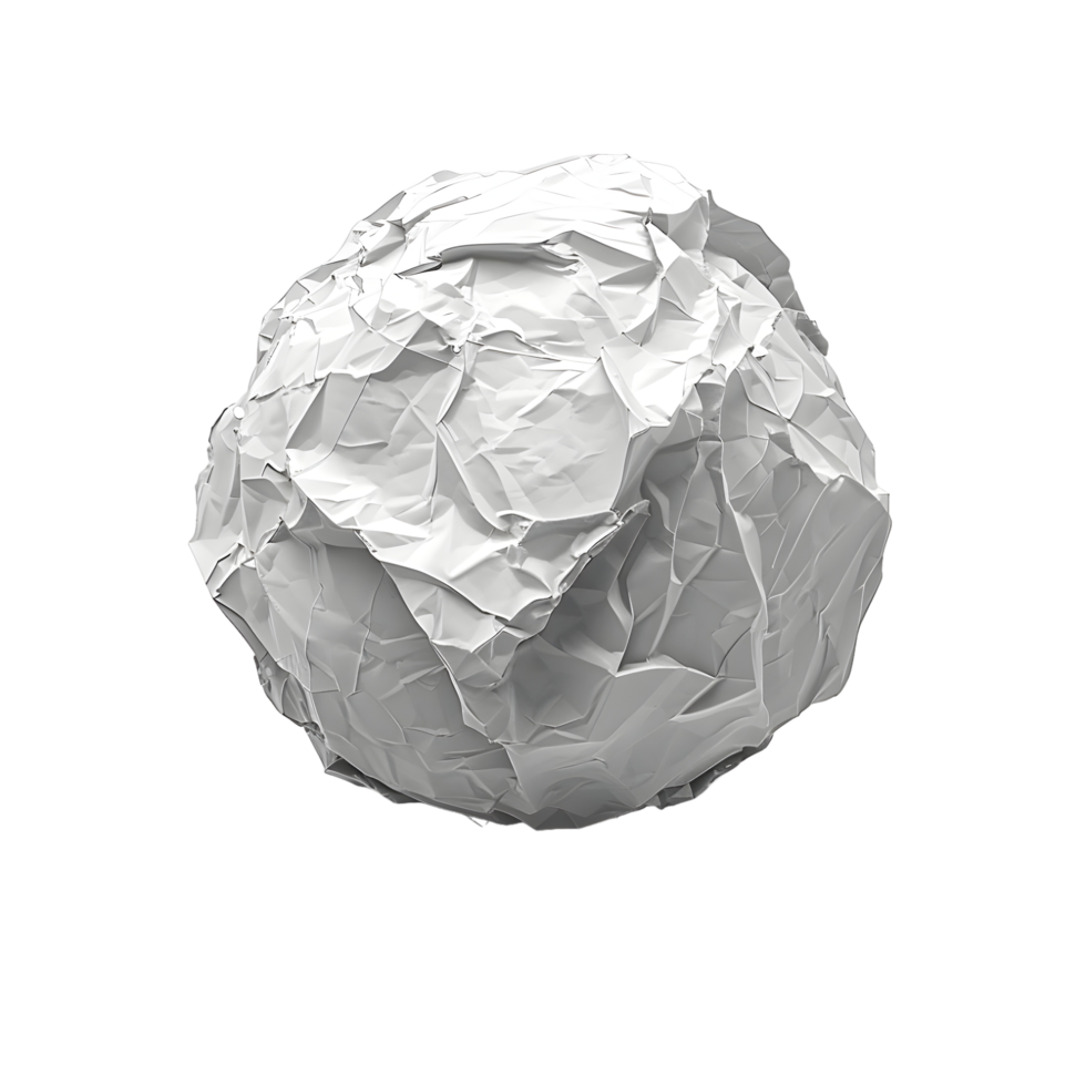 Textured White Paper Ball Isolated on Transparent Background png