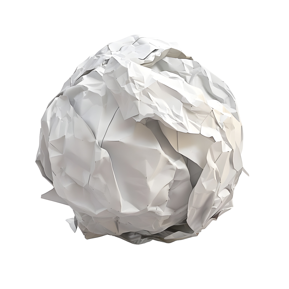 Crumpled Piece of Paper Isolated on Transparent Background png