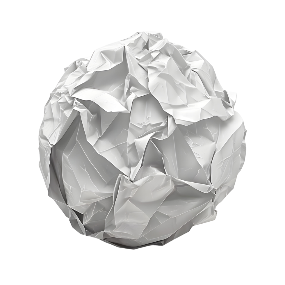 Abstract White Paper Ball Isolated on Transparent Background png