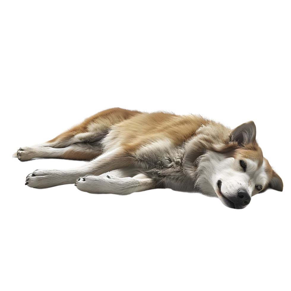 Cute Sleepy Dog isolated on transparent background png