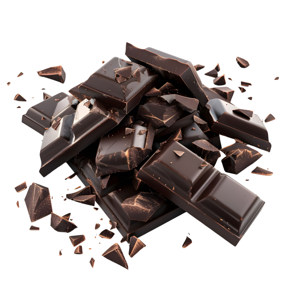 Pieces of Chocolate Isolated on Transparent Background png