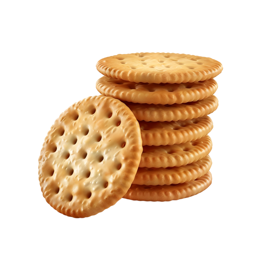 Stack of Crispy Crackers isolated on transparent background png