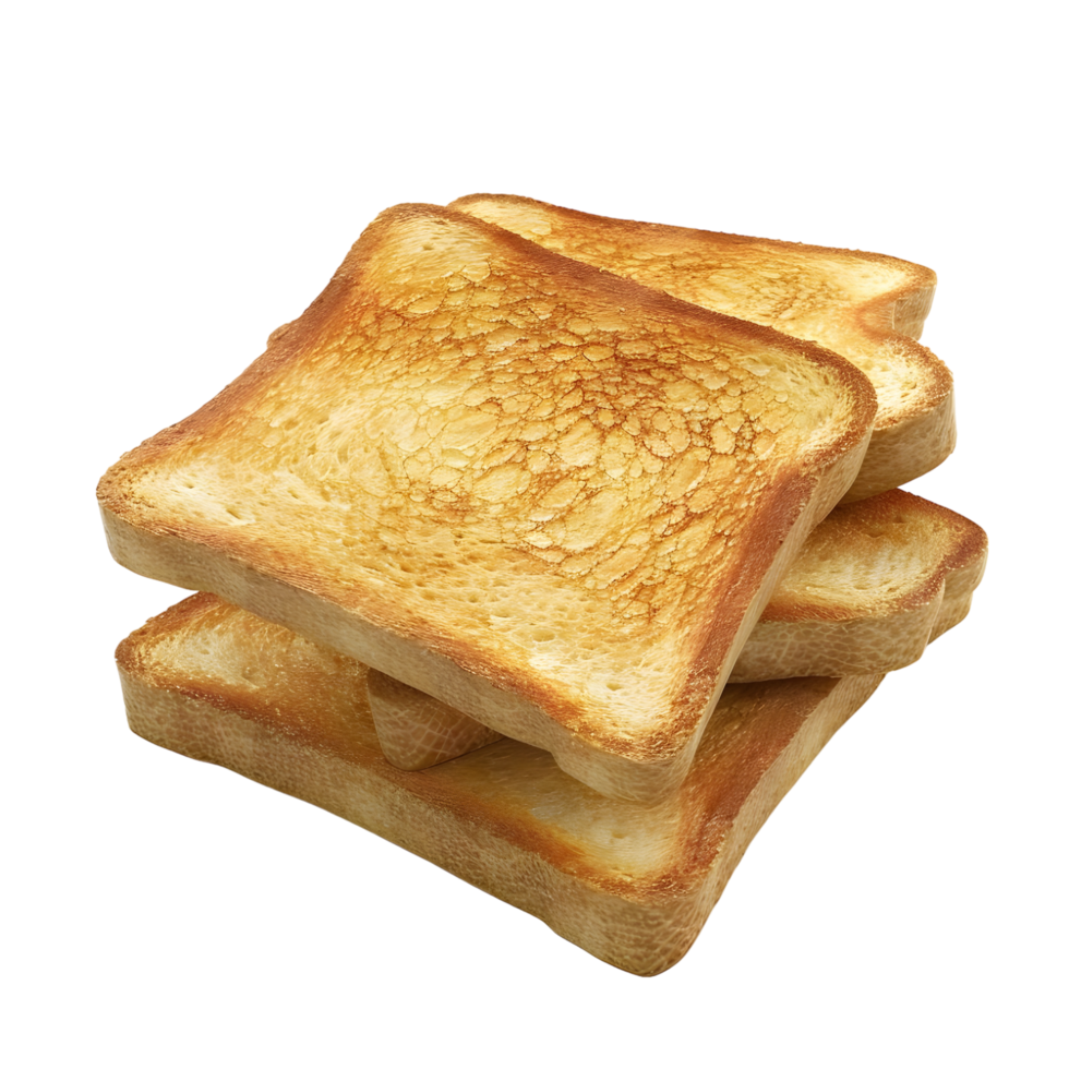 Stack of Toasted Bread Slices isolated on transparent background png