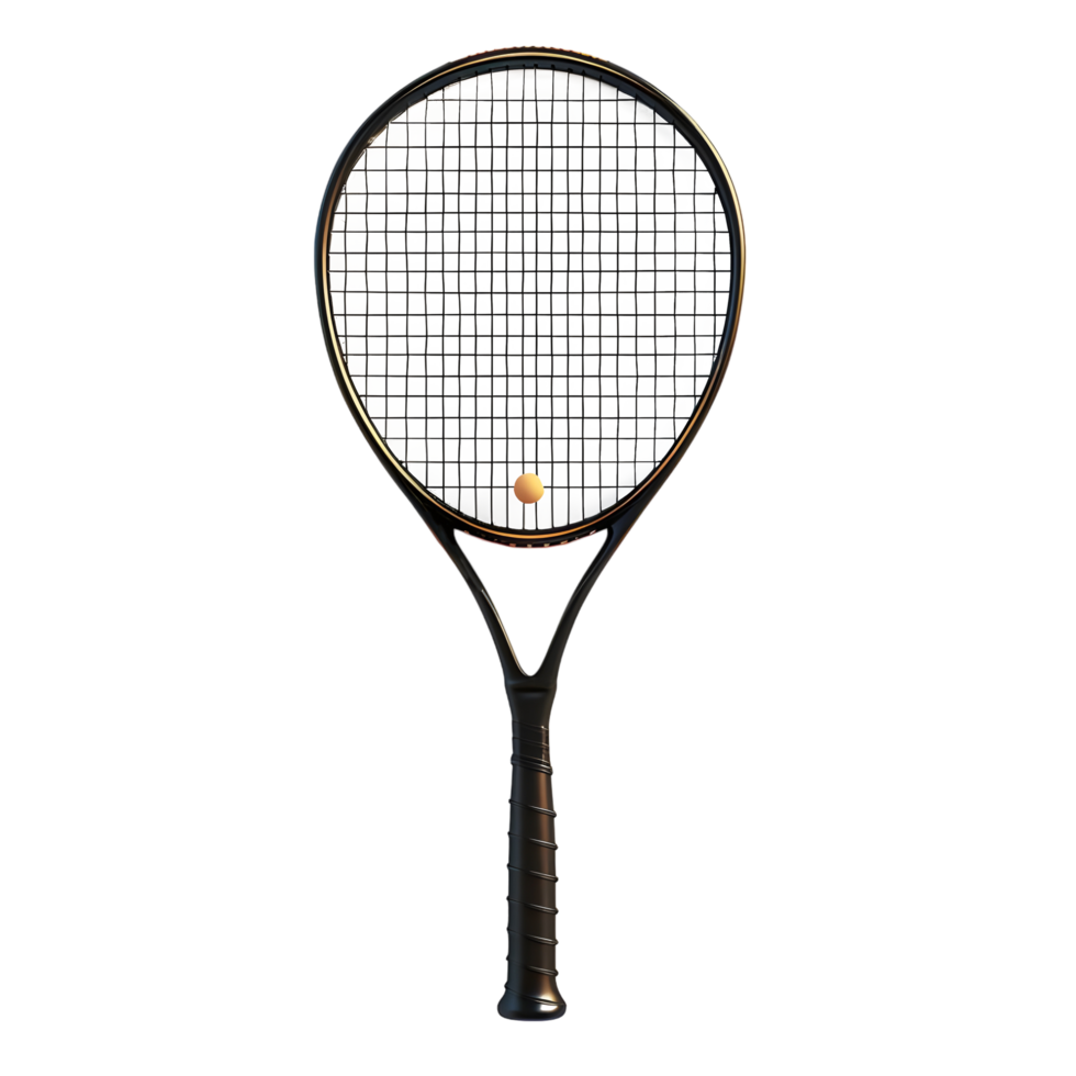 Black Tennis Racket isolated on transparent background png