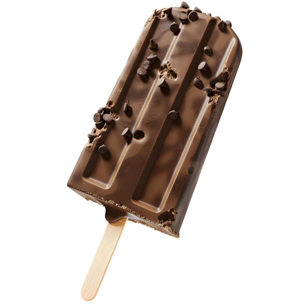 Chocolate Ice Cream on stick isolated on transparent background png