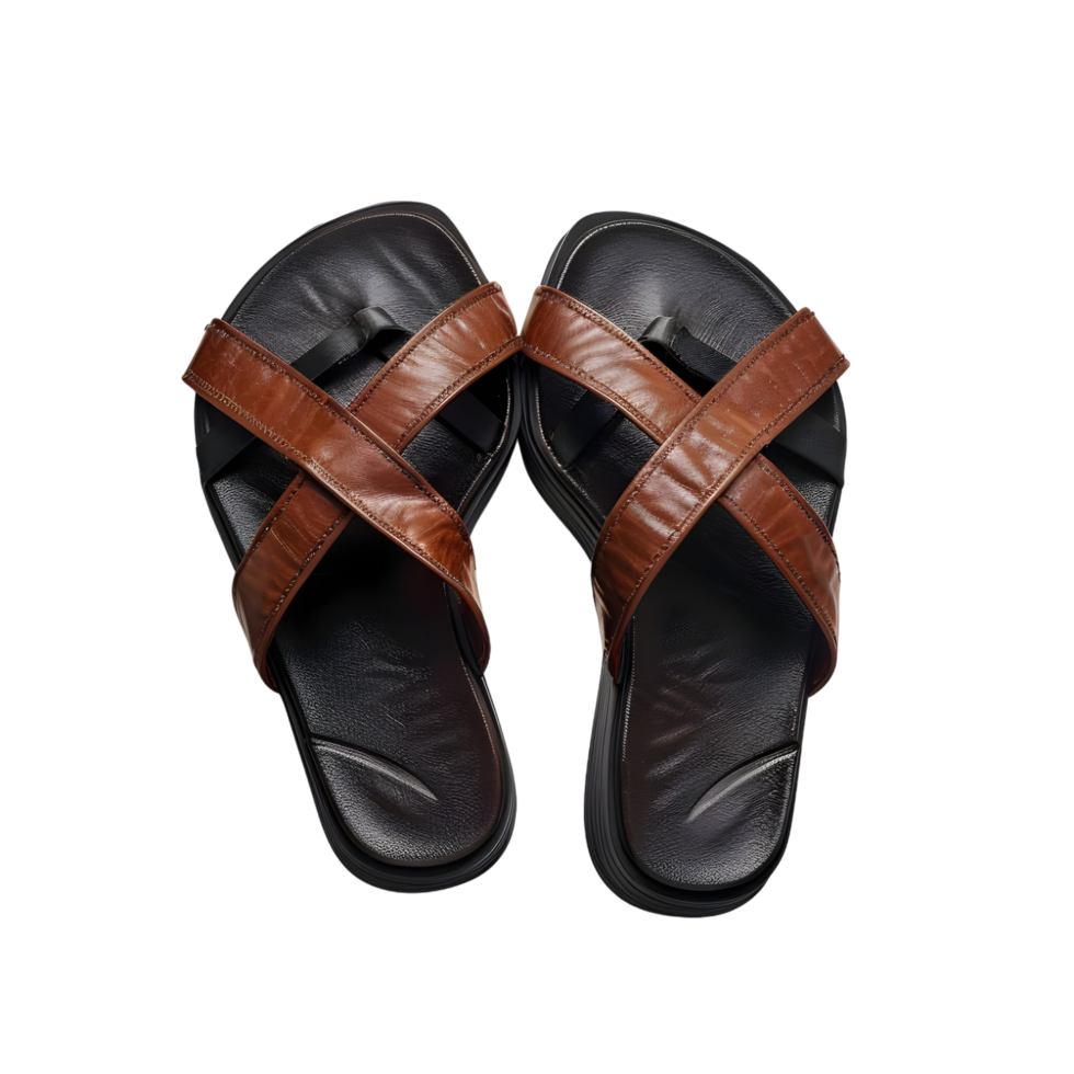 Men's Leather Sandals isolated on transparent background png