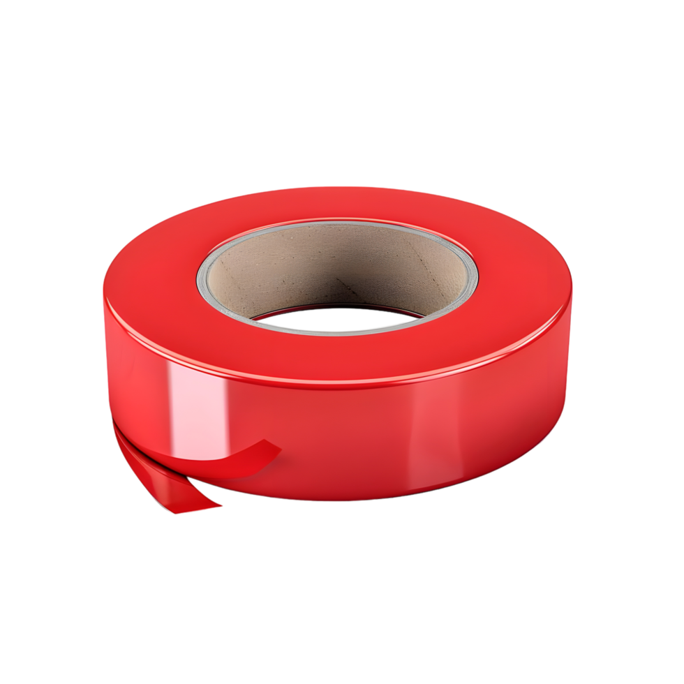 Red Roll of Tape isolated on transparent background png