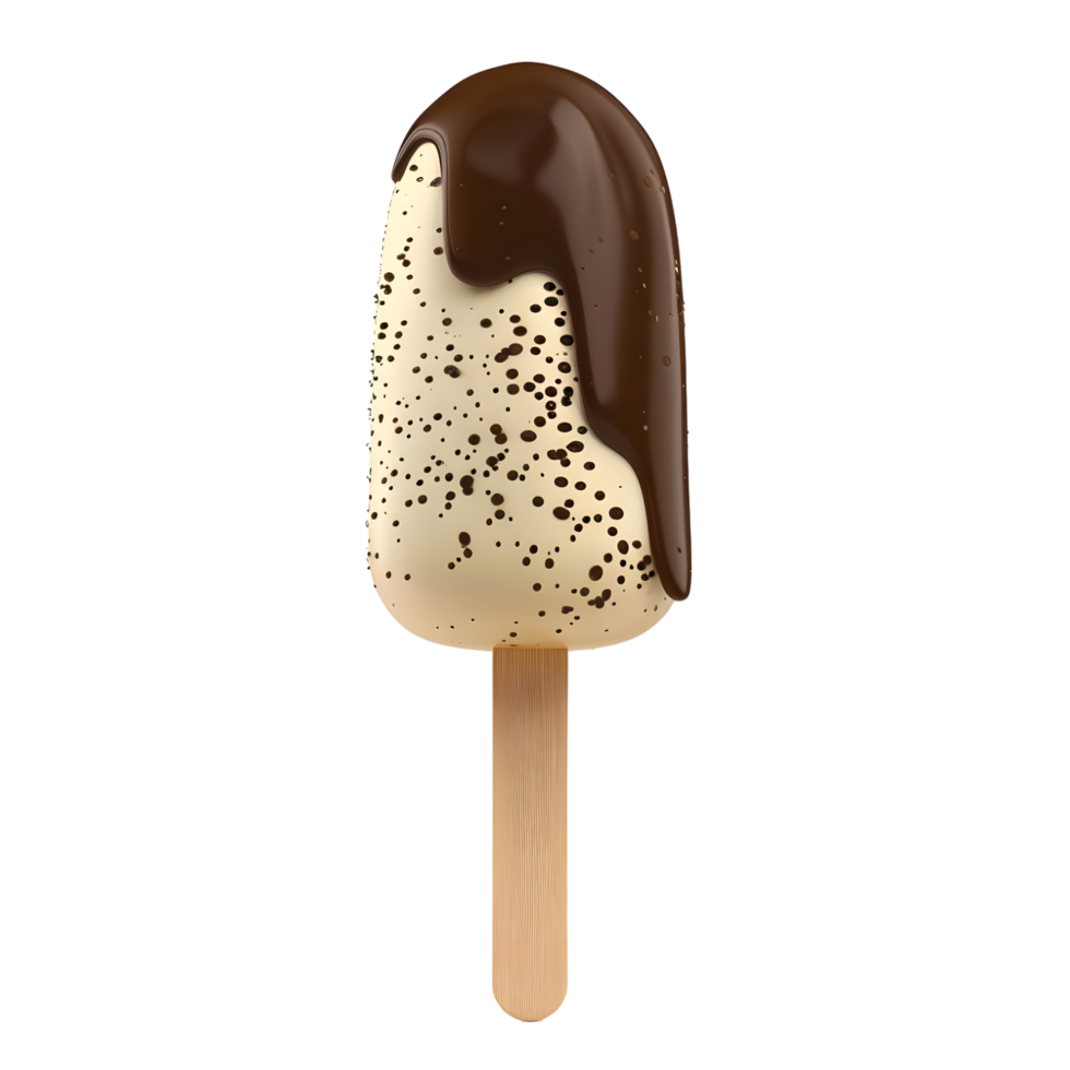 Chocolate Covered Ice Cream Popsicle isolated on transparent background png
