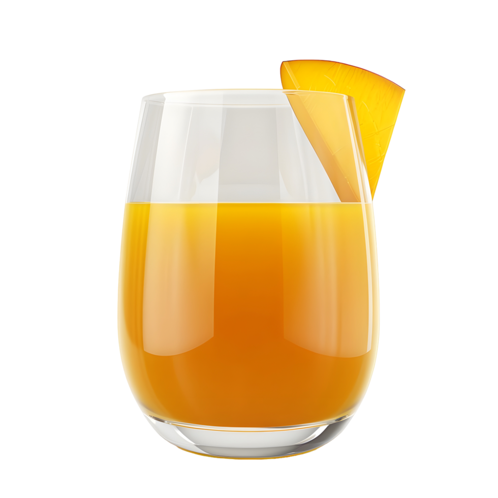 Glass of Mango Juice with Mango Slice isolated on transparent background png