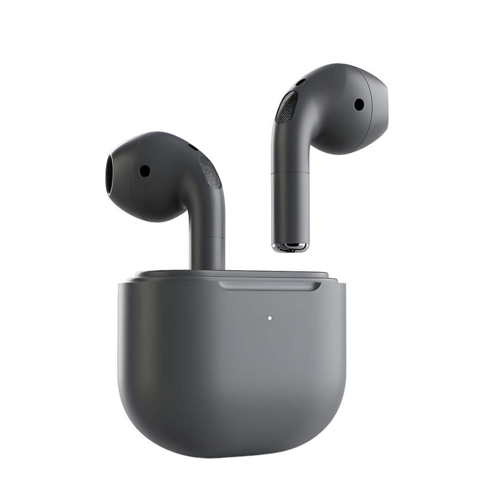 Wireless Earbuds and Charging Case isolated on transparent background png