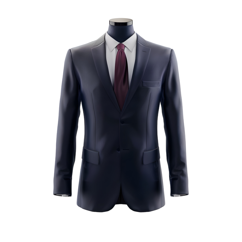 Formal Suit with Red Tie isolated on transparent background png