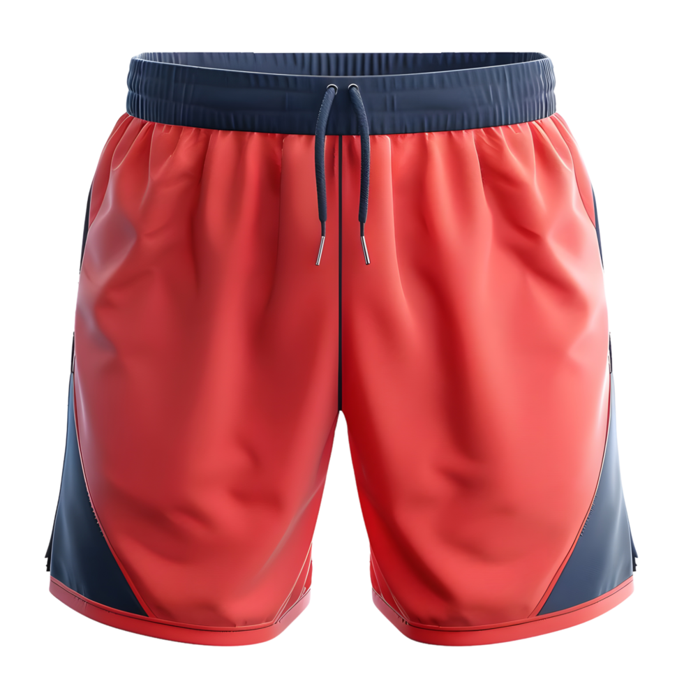 Red and blue sports shorts isolated on transparent background png