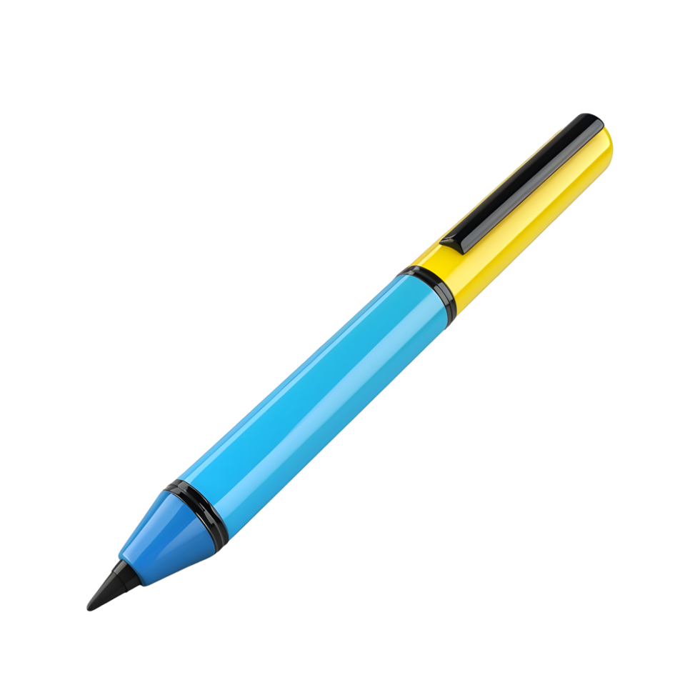 Blue and Yellow Pen isolated on transparent background png