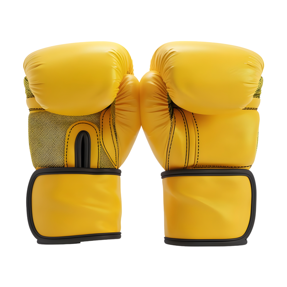 Yellow boxing gloves isolated on transparent background png