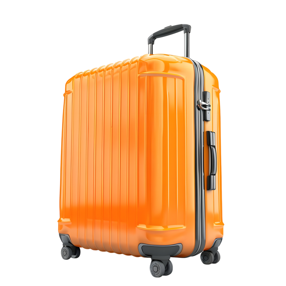 Orange Suitcase isolated on transparent background png