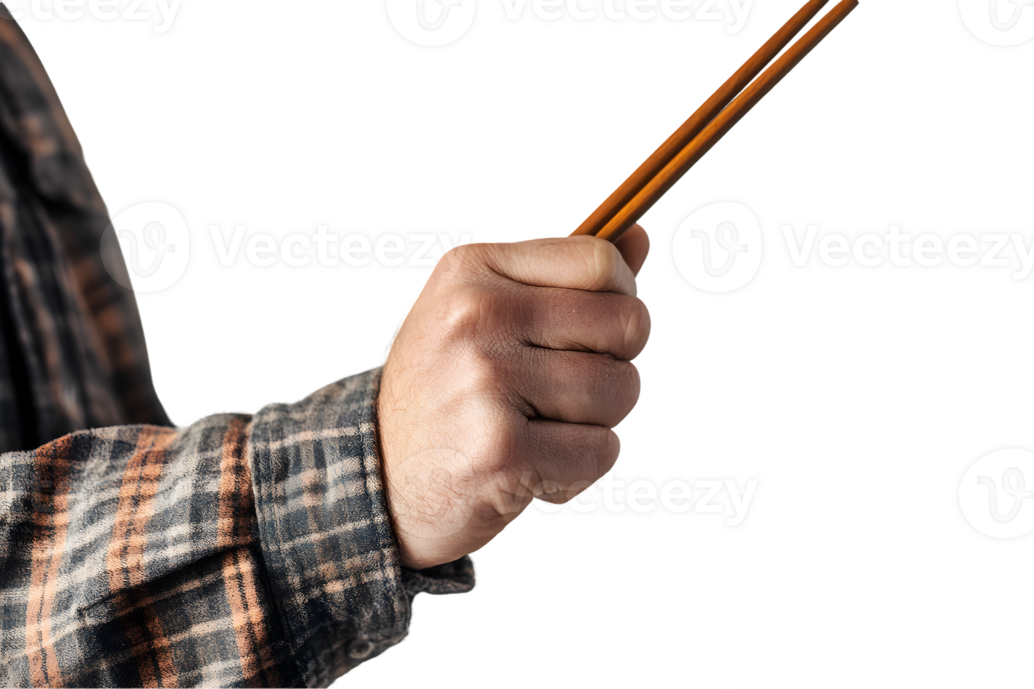 A Fair-Skinned Hand Firmly Holding Wooden Chopsticks png