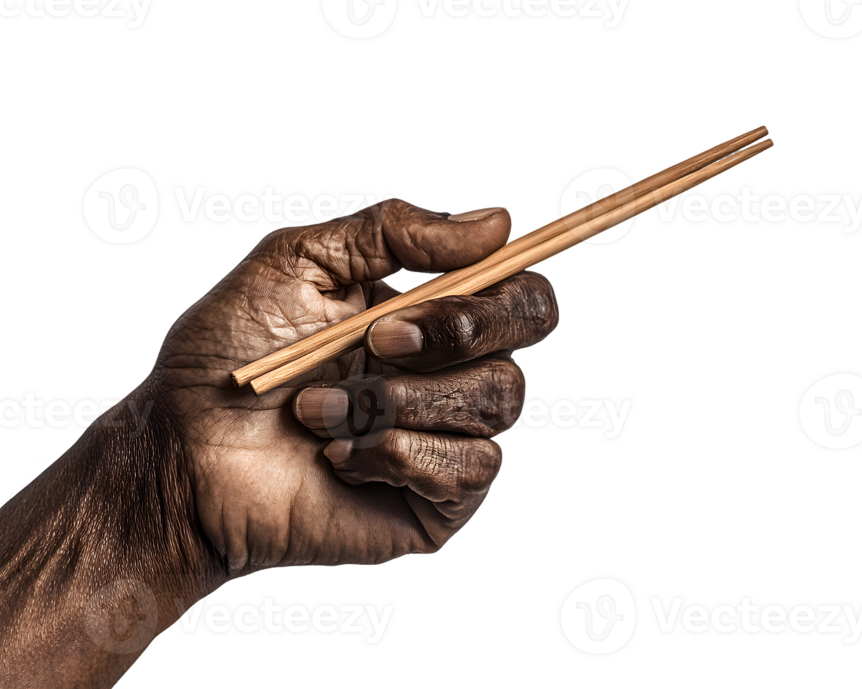 Grimy Hand Holding Chopsticks png
