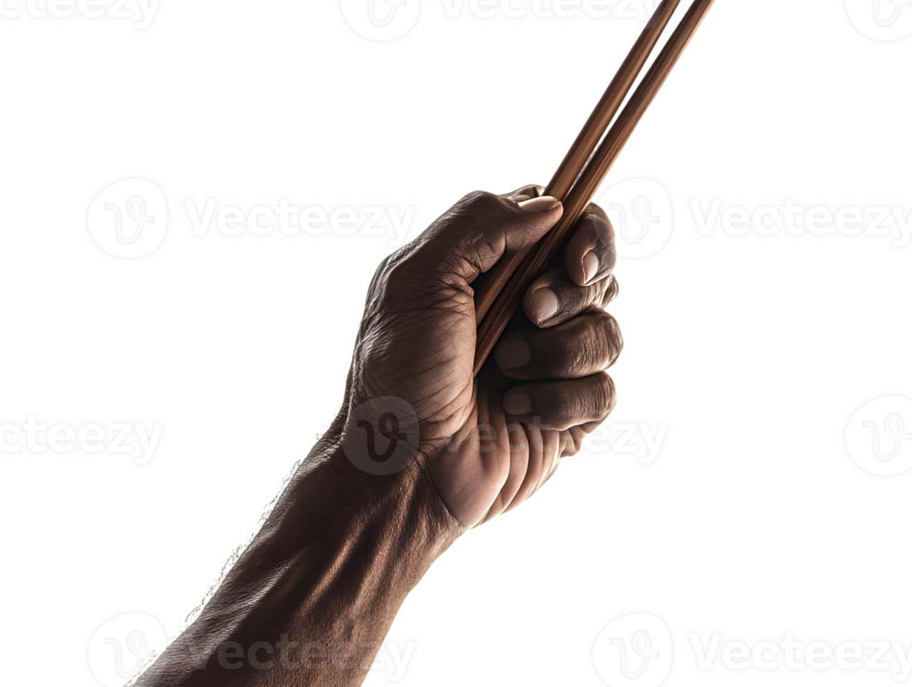 Weathered Hand Gripping Thin Sticks png