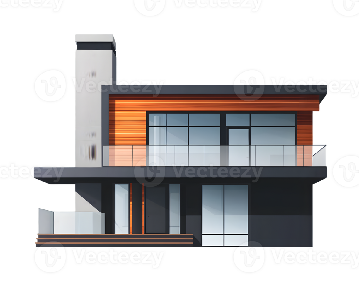 Modern House Architectural Rendering Contemporary Home Design with Clean Lines png