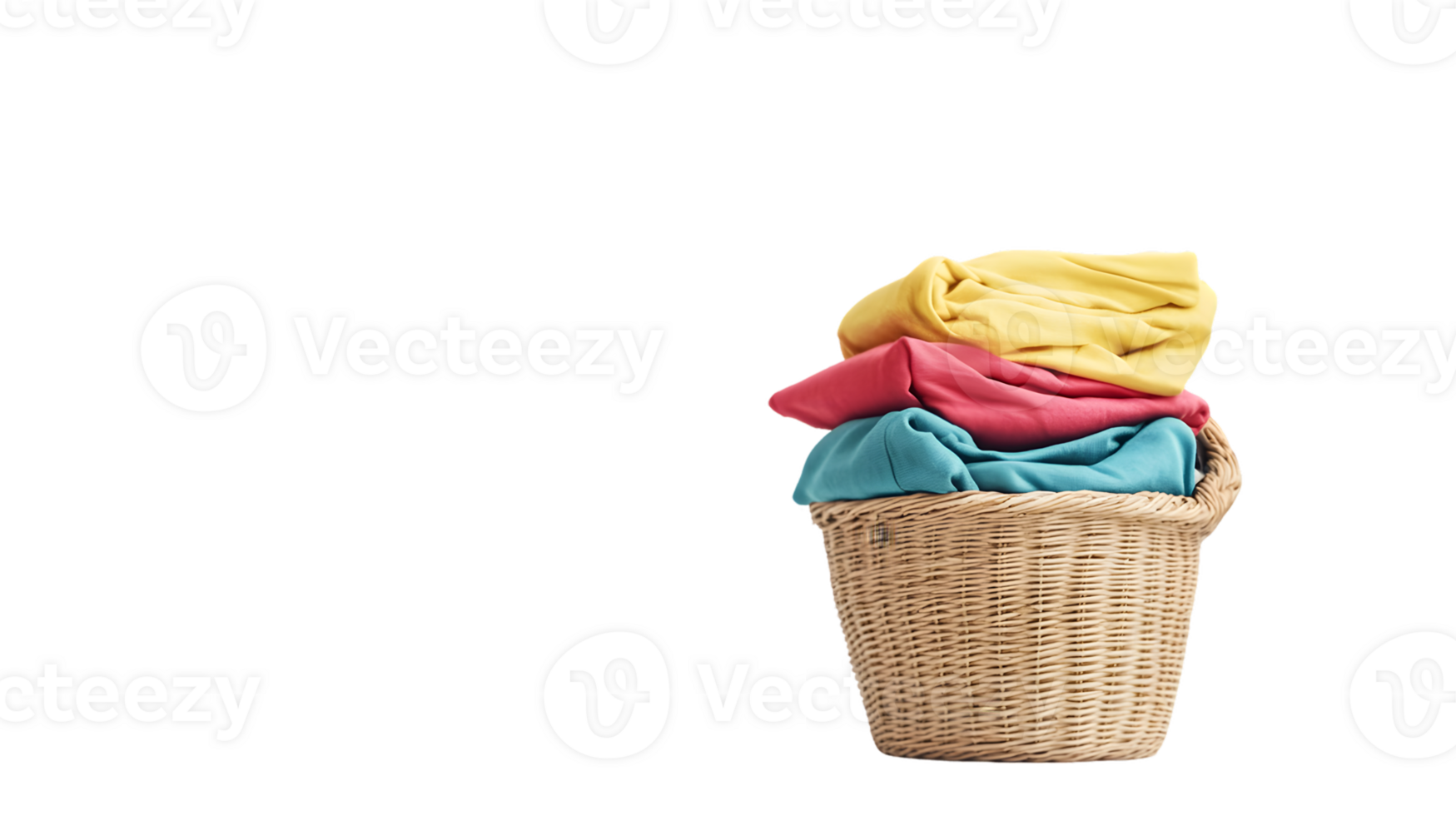 Colorful Clothes Neatly Folded in a Woven Basket png