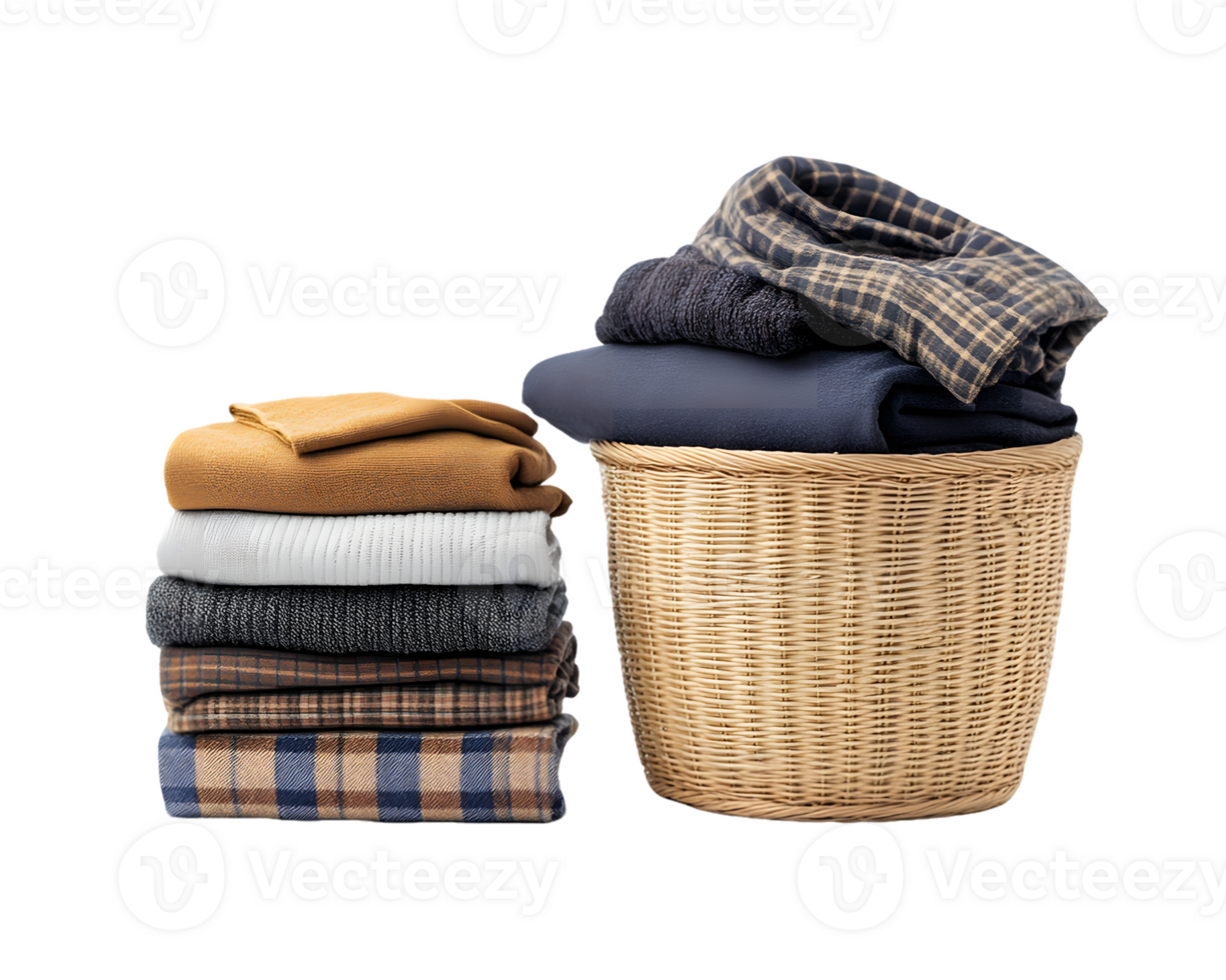 Autumnal Fabric Textures A Collection Of Woven Textiles In A Wicker Basket png