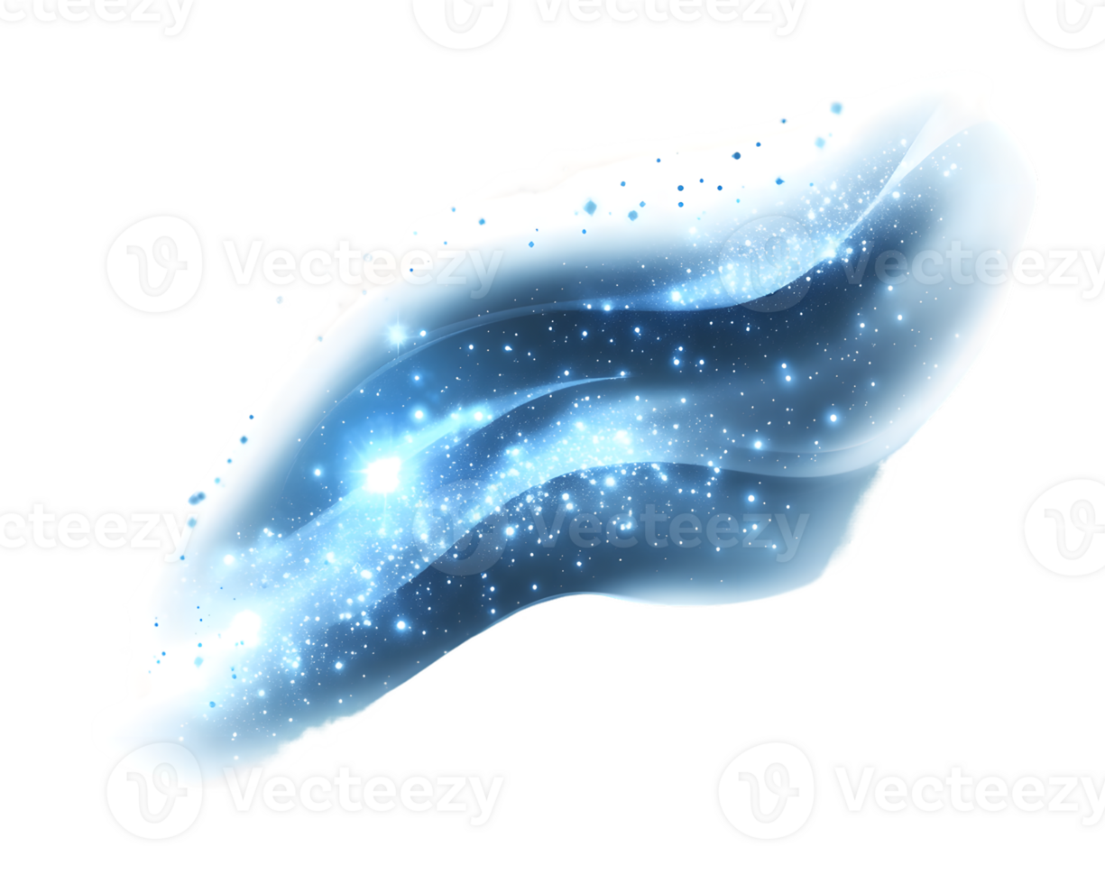 Abstract Blue Glowing Wave With Sparkling Particles Digital Art Design Element png