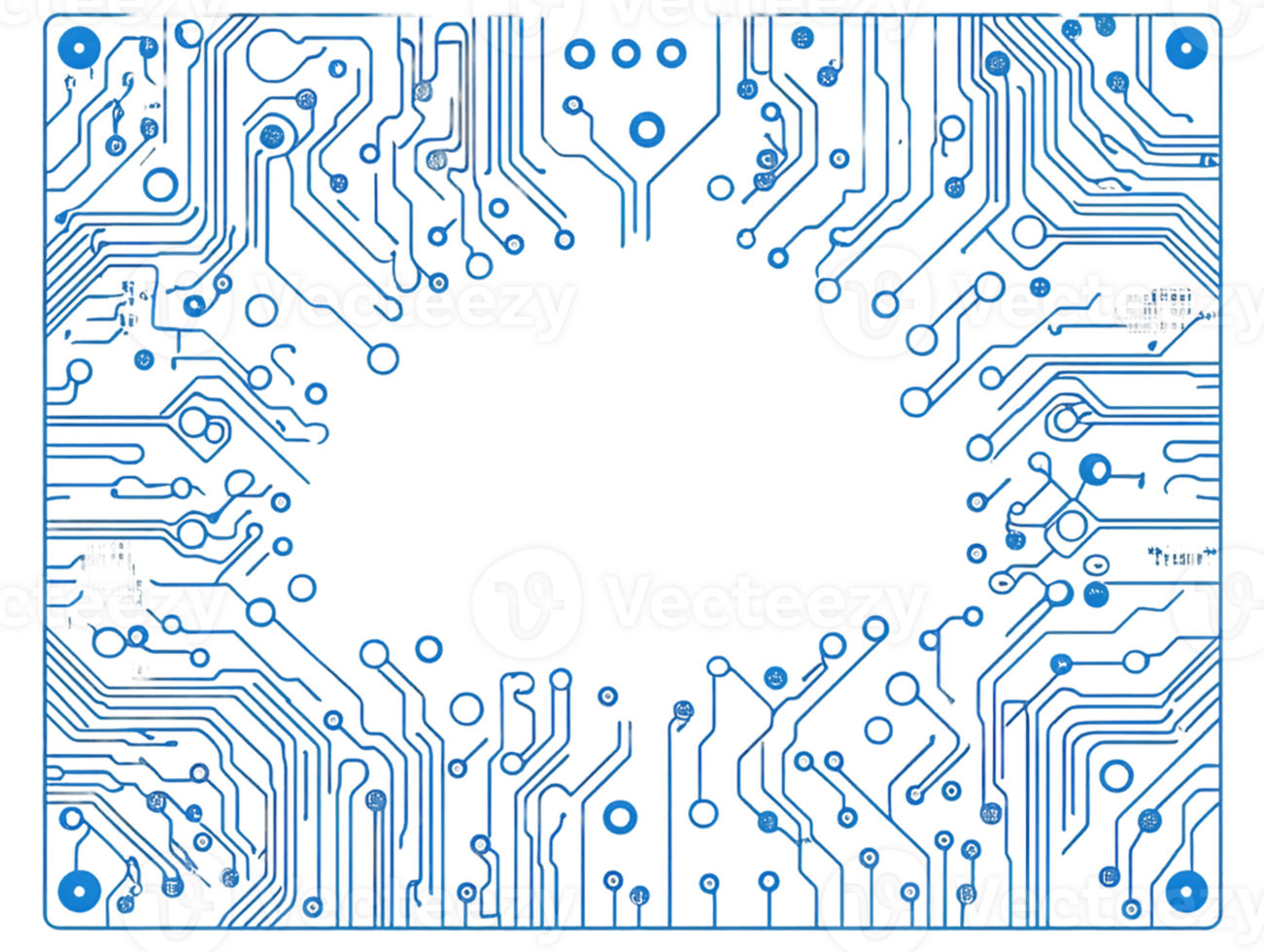 Abstract Blue Circuit Board Pattern Digital Technology Design png