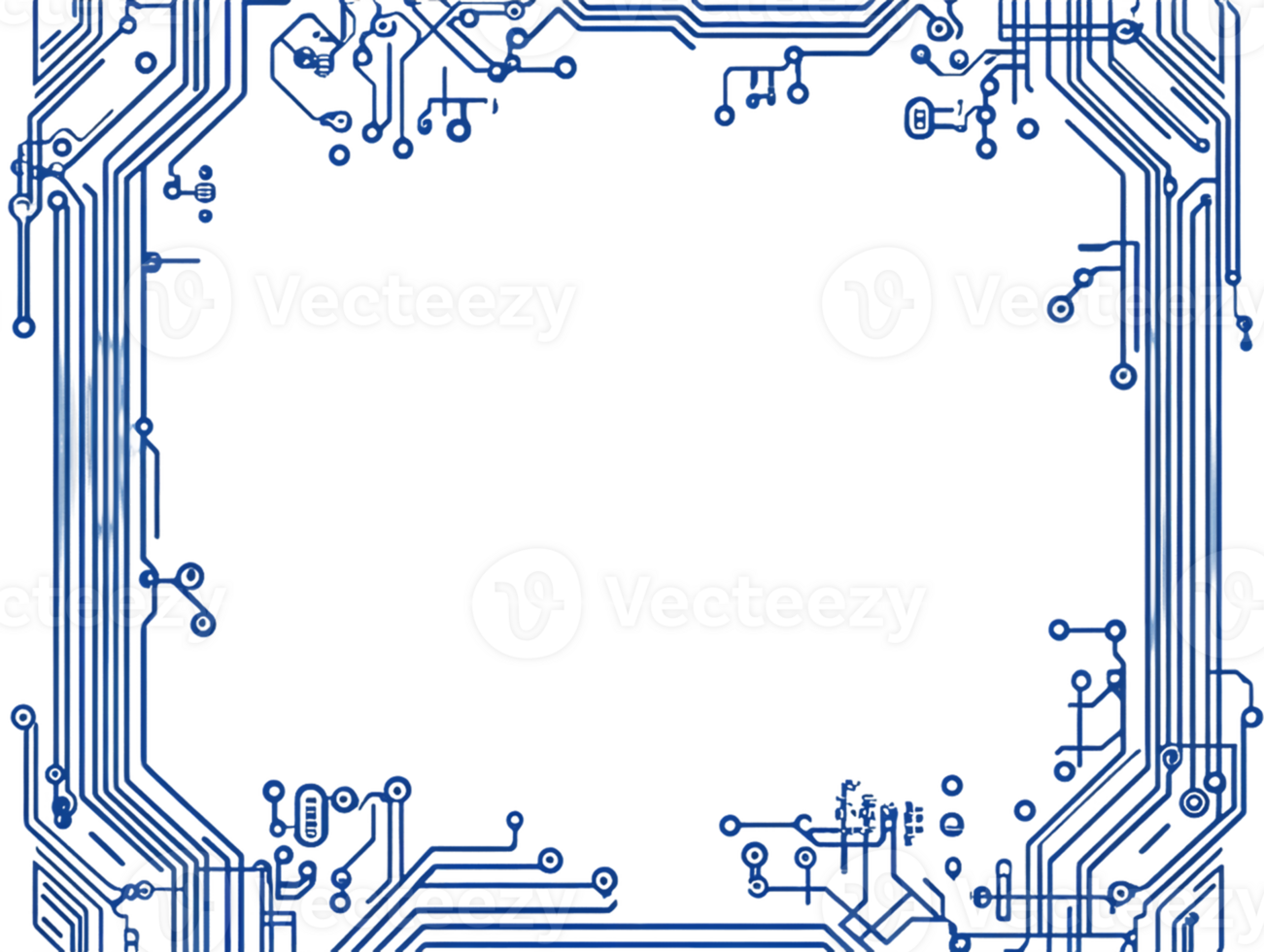 Abstract Blue Circuit Board Frame Digital Technology Design Element png
