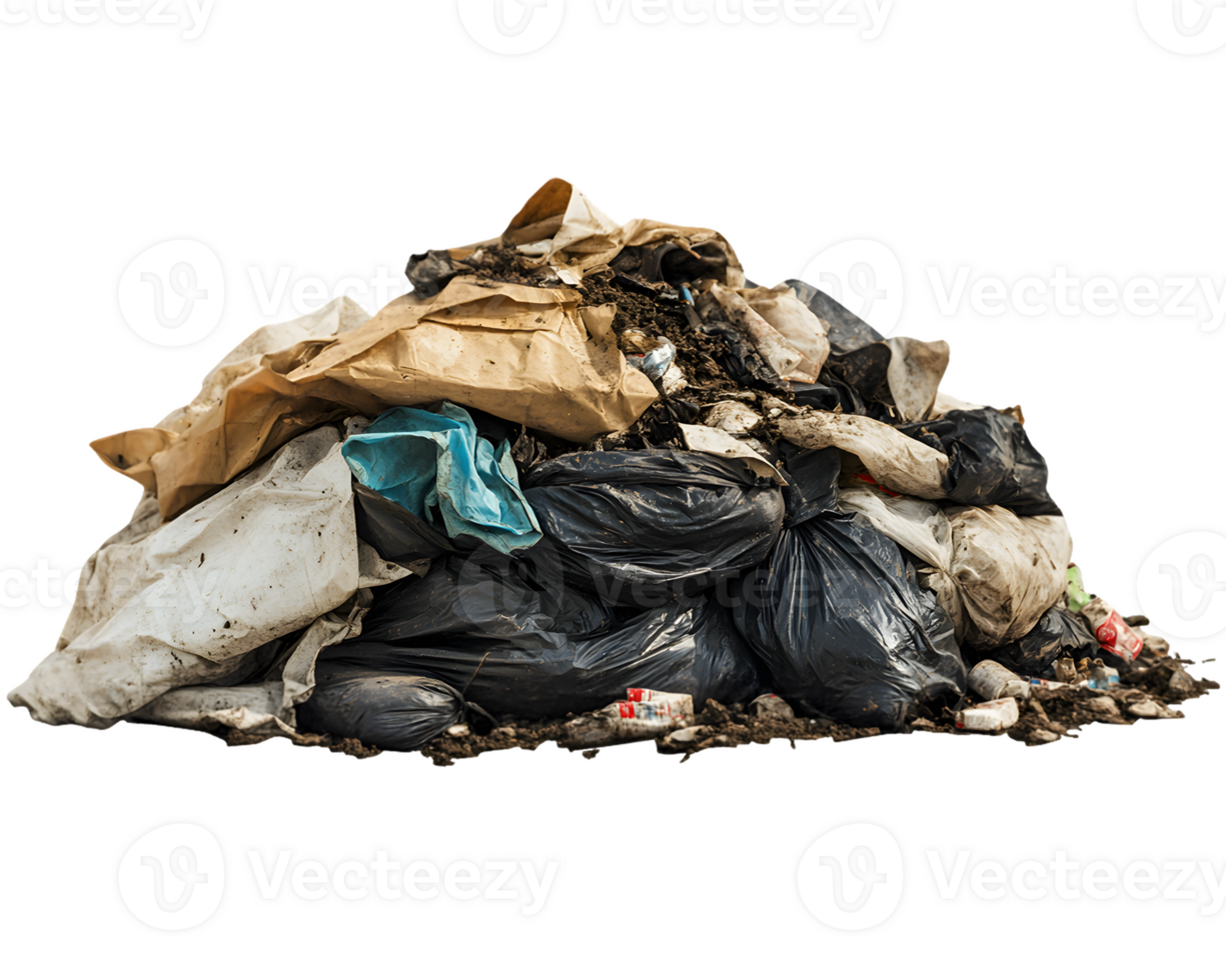 Pile Of Discarded Waste And Garbage Bags png